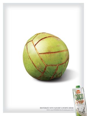 菲律賓Coco Fresh創(chuàng)意廣告 自然的運(yùn)動(dòng)飲料，賦予活力新定義